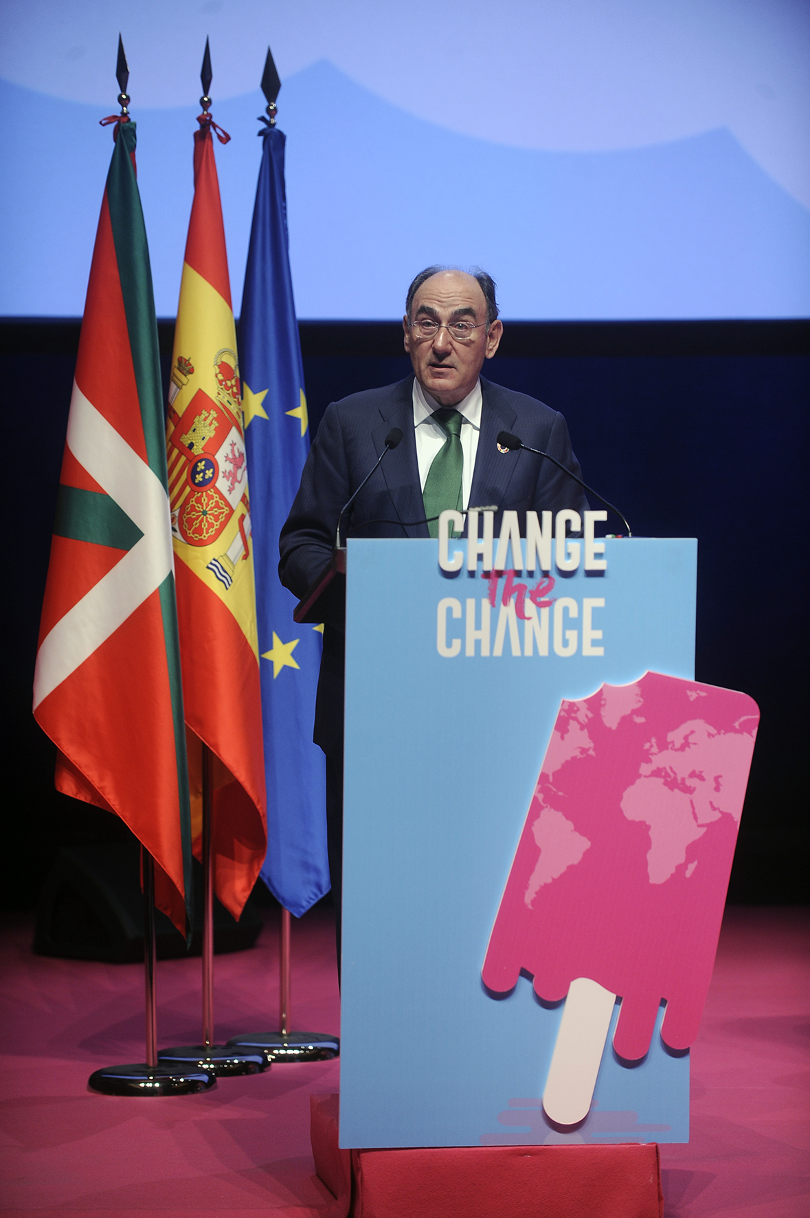 El presidente de Iberdrola Ignacio Galán en la conferencia por el clima Change the Change